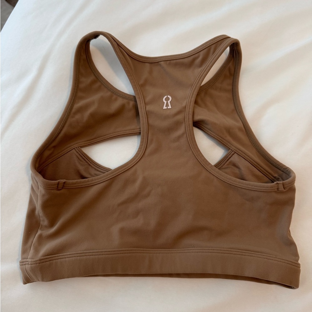 Cara Loren Active Beige Peekaboo Sports Bra Small - Picture 6 of 8